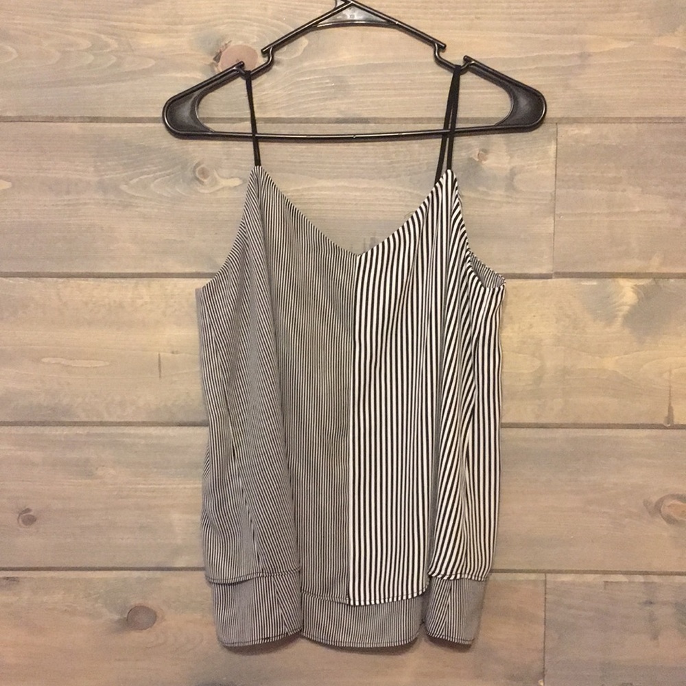 Black and white striped tank top